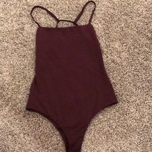 Maroon body suit